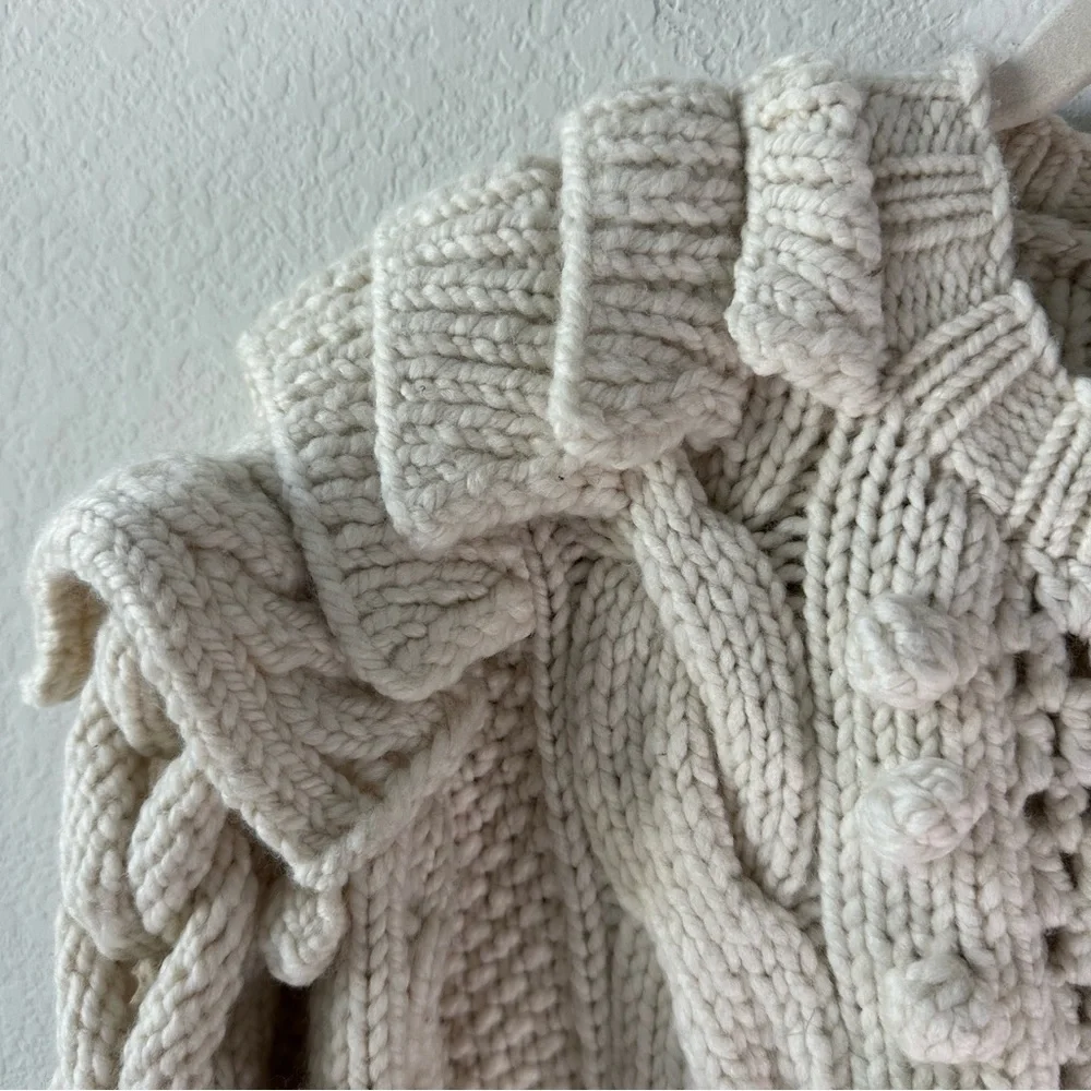 ULLA JOHNSON Verena Wool Cream Jumper Sweater Pullover SZ PS XS/S - Picture 6 of 9